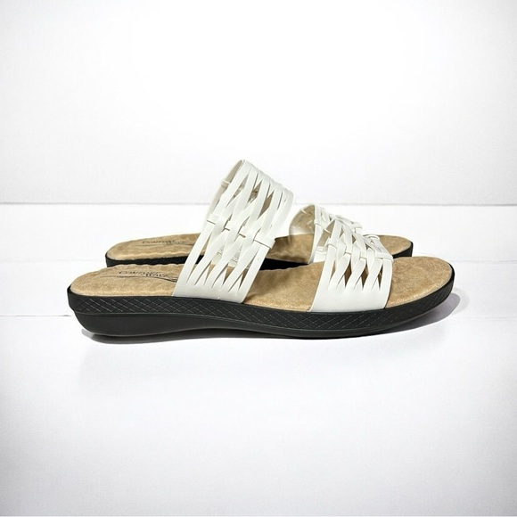 🌻NEW w.Box Easy Street White Agata Slide Sandal Size 8.5 - Picture 2 of 12